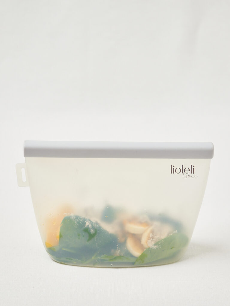 Smoothie beutelchen zum einfrieren mit spinat mango und banane