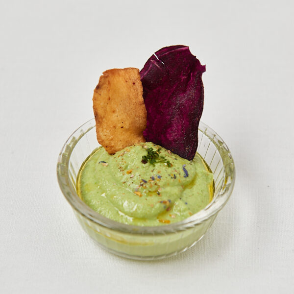 green dip with veggies