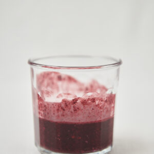 overnight oats with blueberries in a glass jar