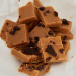 peanut butter fudge butes with chocolate in a bowl
