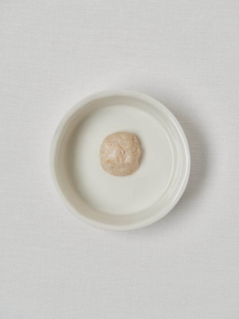 bowls with flour, cinnamon sugar, mini donut 