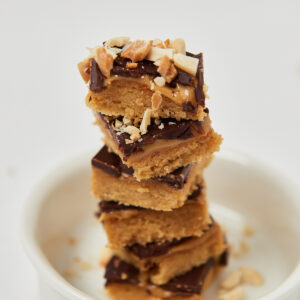 a stack of homemade twix