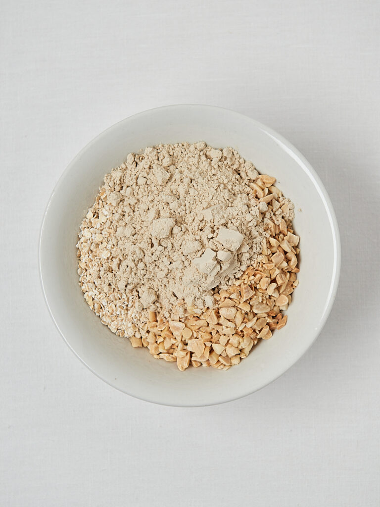 Oat flour and crushed oats for protein bars