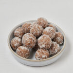 Plate filled with no bake protein balls