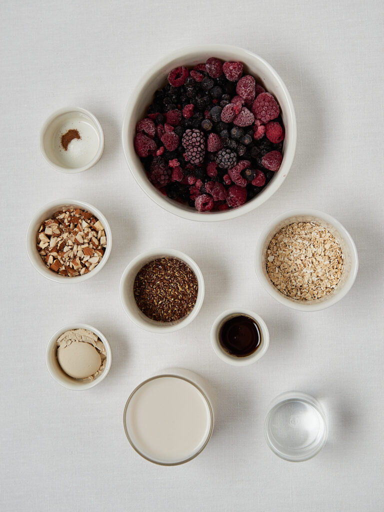 Zutaten fuer Porridge in Sch&ucirc;sselchen