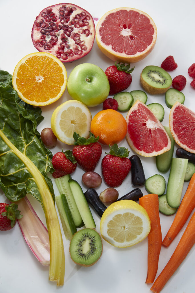colourful fruit and veggies 