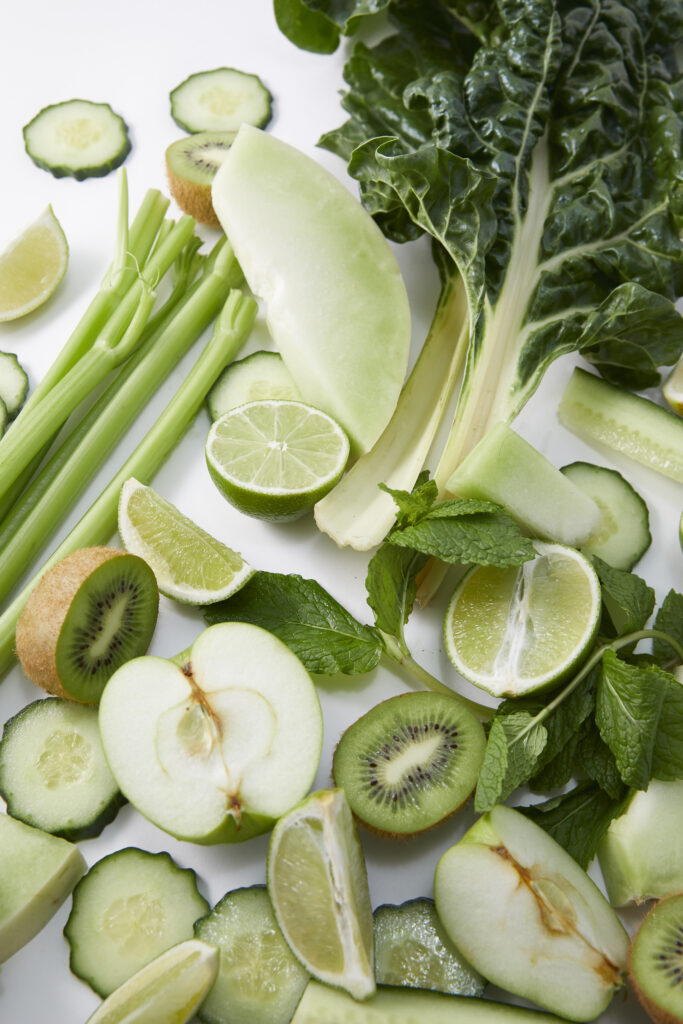 green veggies and fruit