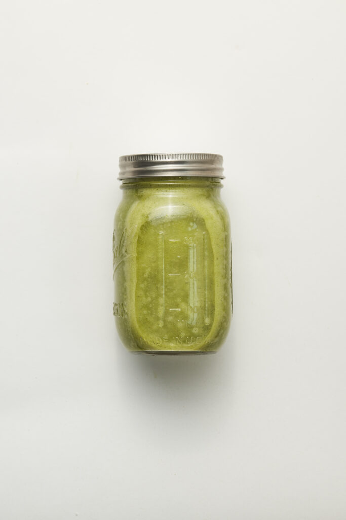 green shot in glass